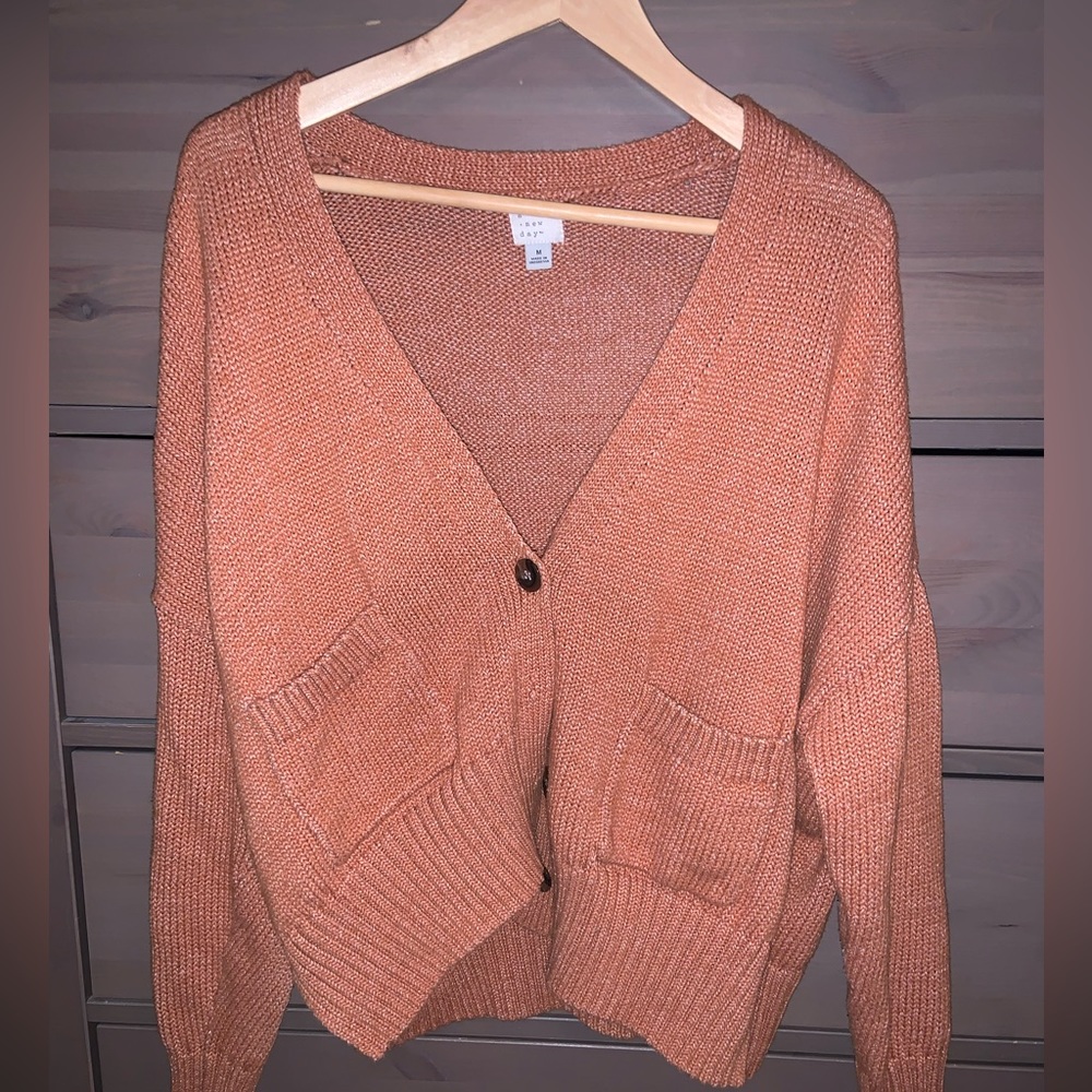 Orange Heather cardigan Medium